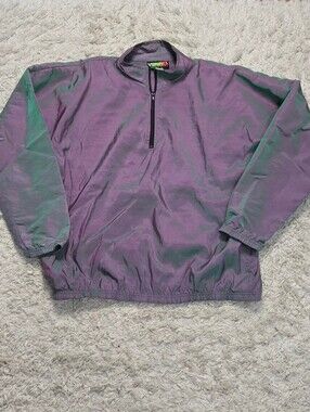 VTG 90s Venini's Quarter-Zip Pullover Iridescent Jacket XL